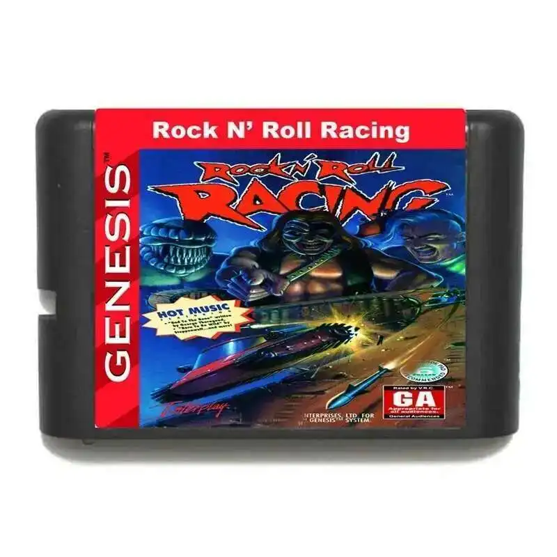 Rock N Roll Racing-tarjeta de juego MD de 16 bits para Sega Mega Drive, nueva llegada, Genesis