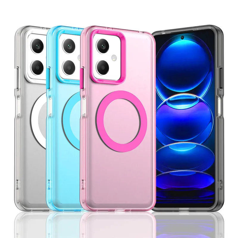 Para Poco X5 5G funda para Poco X5 X6 X7 Pro 5G cubierta translúcida Color caramelo mate magnético a prueba de golpes parachoques protector - imagen 2