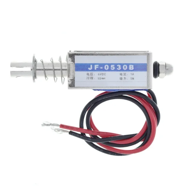 JF-0530B solenoide de empuje-tracción a través, 6V, 12V, 24VDC, Marco magnético de CC, pequeño - imagen 3