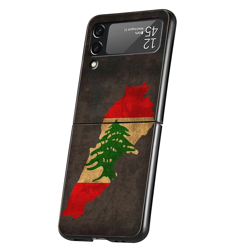 Funda de teléfono con pasaporte del Líbano para Samsung Galaxy Z Flip 3 4 5 6 7 PC plegable negro duro para Samsung Z Flip3 Flip4 Flip5 - imagen 3