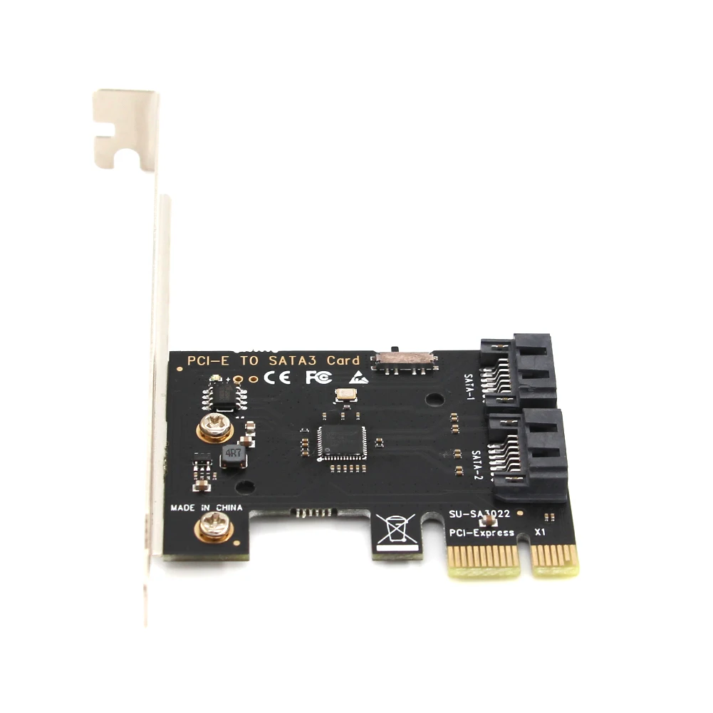 Tarjeta de expansión PCIe SATA 2 puertos PCI Express SATA 3,0 tarjeta controladora PCIe SATA III para Windows (R) XP/Server2003/Vista/7/8 - imagen 3