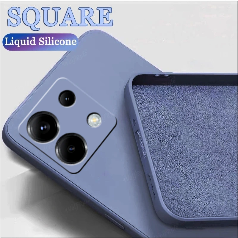 Para Poco X6 5G funda Xiaomi Poco X6 Pro 5G Capas silicona líquida a prueba de golpes teléfono parachoques trasero TPU Fundas suaves Poco X6 Pro