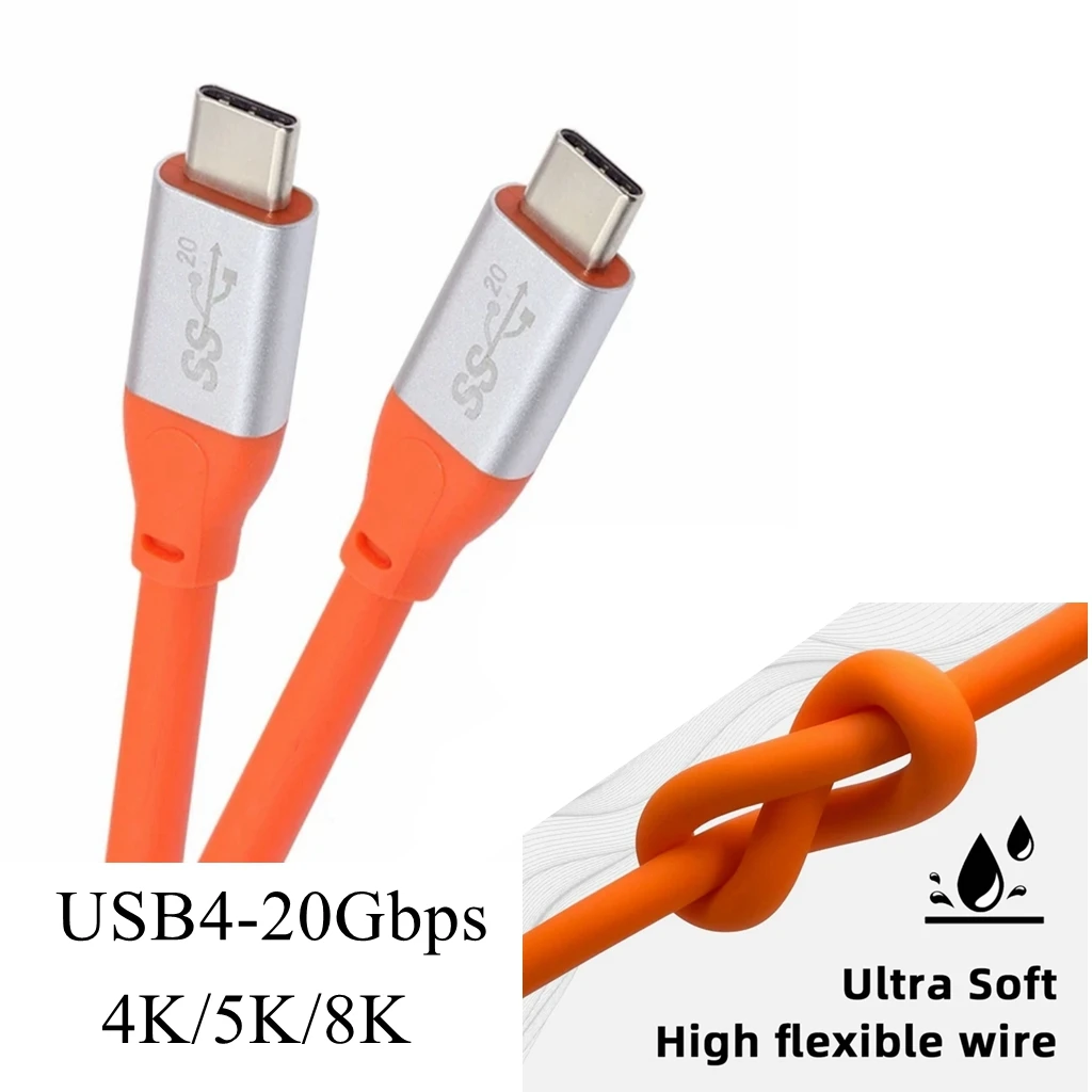 Cable de audio y vídeo Thunderbolt 3 USB C a tipo C de 20Gbps altamente flexible para 8K 5K 4K Macbook Pro Cable de datos de carga rápida