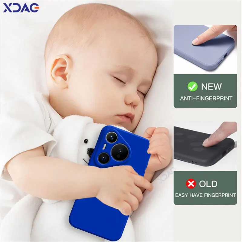 Funda de teléfono de silicona líquida cuadrada de lujo para Huawei Pura 70 Pura70 5G 360 funda protectora HuaweiP70 P70 funda suave de doble revestimiento - imagen 5