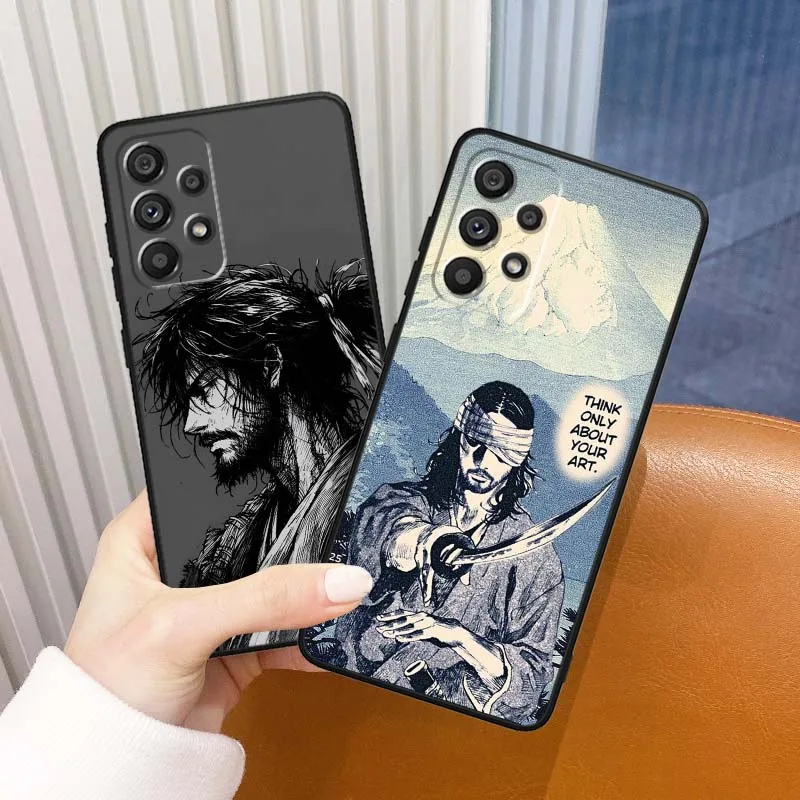 Vagabond Samurai para Samsung Galaxy A54 A55 A56 A70 A71 A72 A73 J4 J6 M02 M11 M12 5G funda negra para teléfono - imagen 2