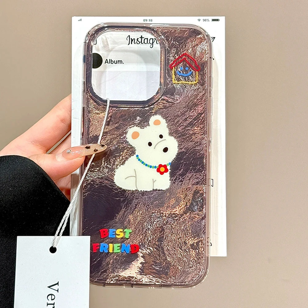 Para Honor 400 200 Pro 70 Migic6 7 5 Lite 90 Smart X9a X9c X9b X8b X8c X7c X8a X7b X6b funda de teléfono con bonito cachorro blanco de dibujos animados - imagen 3