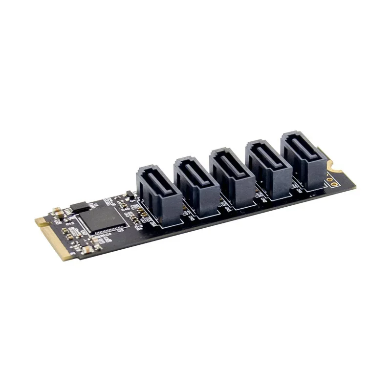 Tarjeta adicional Sata M.2 a 5 puertos NGFF, adaptador de conversión de 6Gbps, M2 Key M SATA3.0, Chip de tarjeta elevadora de expansión JMicron JMB585