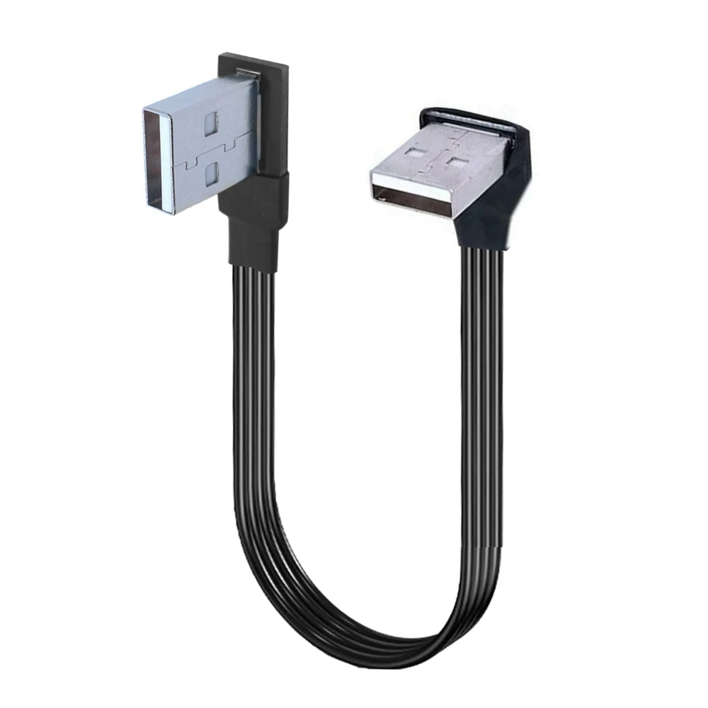 Cable adaptador de extensión Super plano y flexible, USB 2,0 A macho A hembra, 90 en ángulo, macho A hembra, derecho, Izquierdo, abajo, arriba, 3M - imagen 3