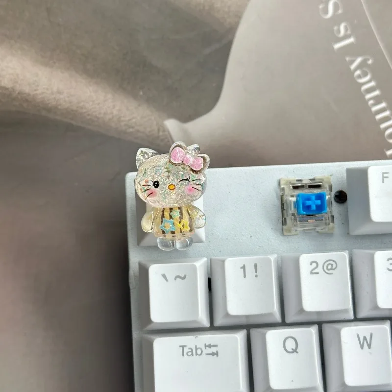 DIY lindo Kuromi Keycap juego Teclado mecánico R4 ESC eje transversal dibujos animados Anime chica rosa en forma de corazón Keycap - imagen 3