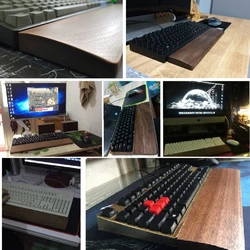 Reposamuñecas Nogal Ergonomico con Alfombrilla Antideslizante Gaming