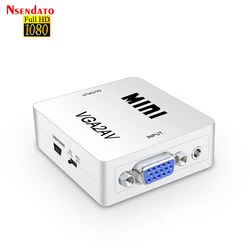 Convertidor VGA a RCA con Audio Analógico Salida CVBS para PC y TV