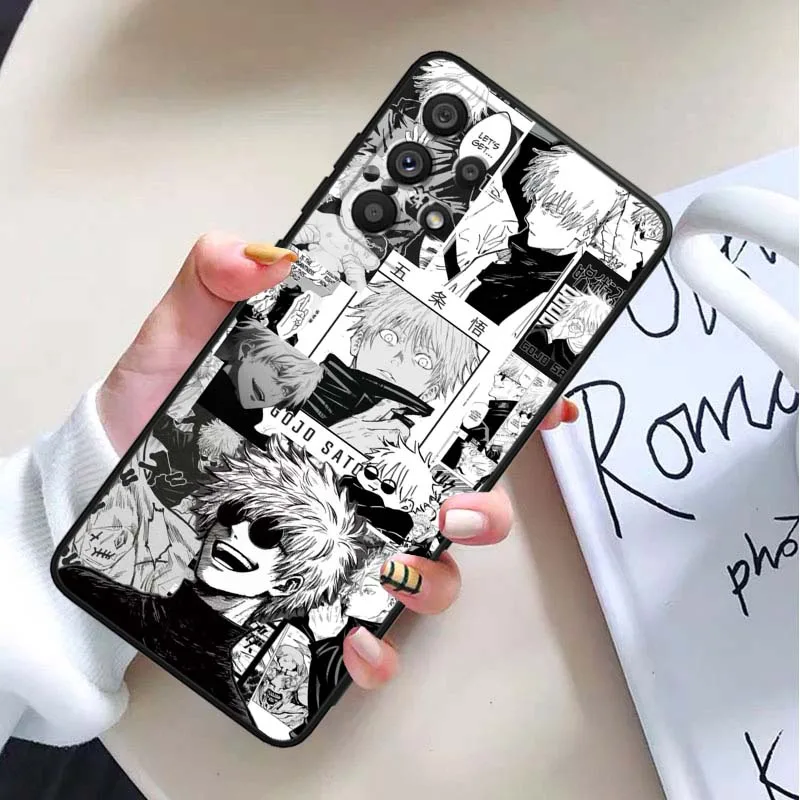 Gojo Satoru Anime para Samsung Galaxy A11 A12 A13 A14 A15 A16 A20E A20S A21 A21S A22 A23 funda de teléfono negra - imagen 4