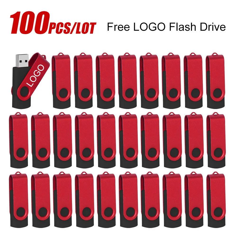 Unidad Flash USB personalizada gratis, 100 Uds., 256MB, 512MB, 1GB, 2GB, 4GB, 8GB, 16GB, memoria Pendrive, 32GB, 64GB, memoria USB, regalo