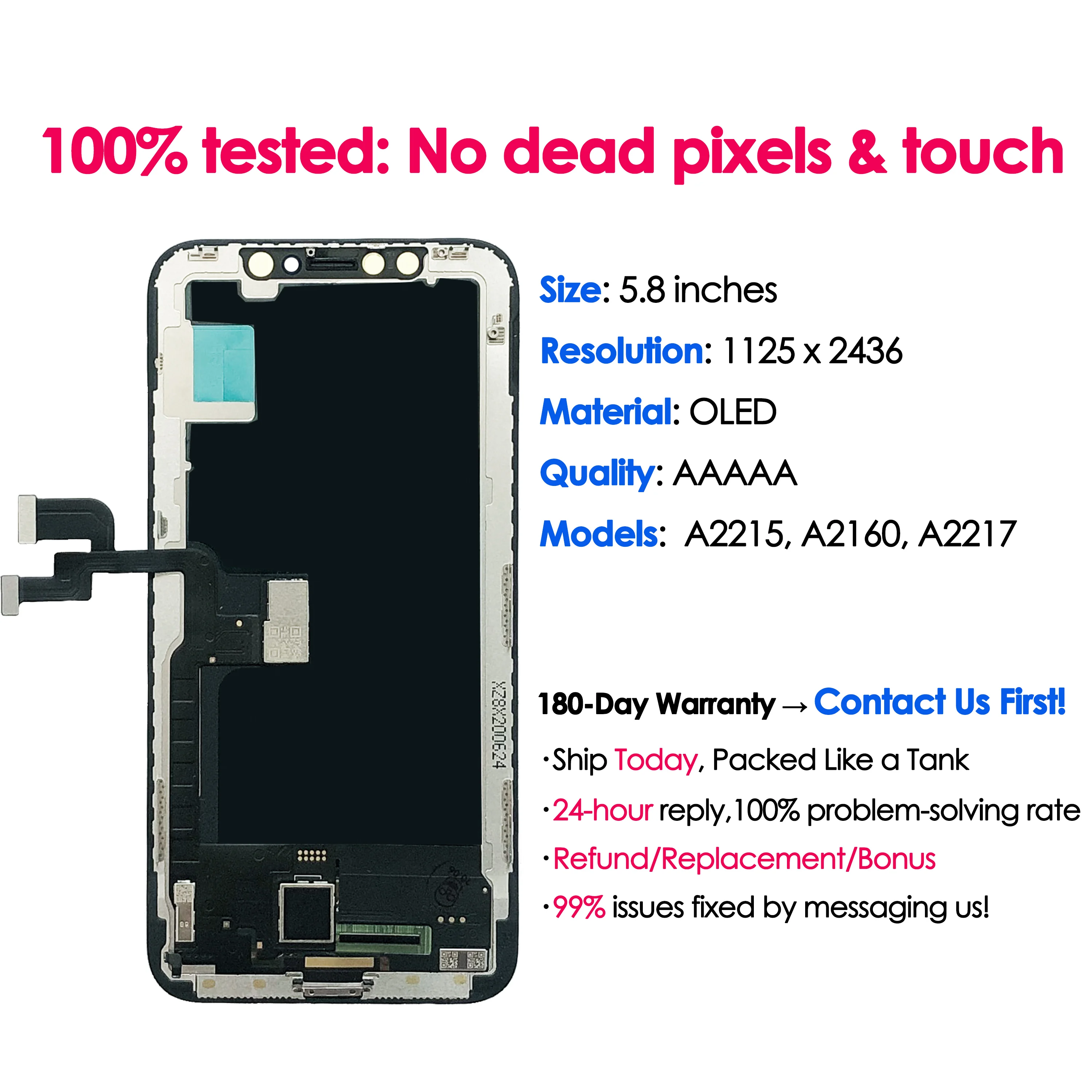 Pantalla OLED AAA de alta calidad para iPhone X, repuesto de pantalla táctil, montaje de digitalizador LCD, piezas de reparación, Kit al por mayor - imagen 3