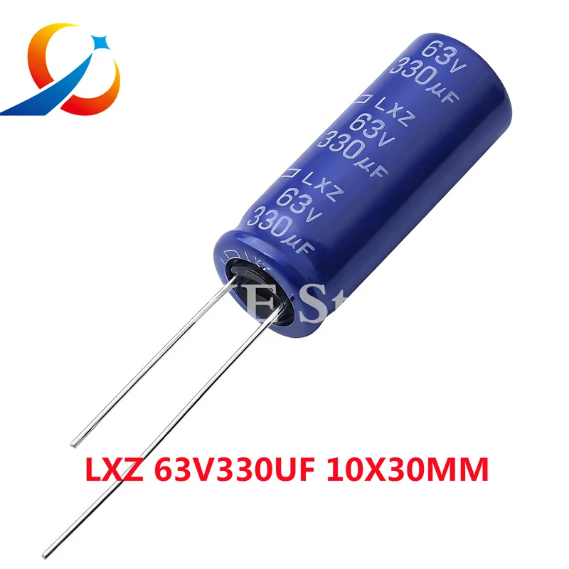10 Uds LXZ 63V330UF volumen 10X30MM ELXZ630ELL331MJ30S NCC condensadores electrolíticos 330UF 63V nuevo
