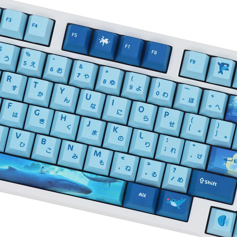 Teclas de Teclado mecánico de sublimación PBT, teclas azules oceánicas, perfil de cereza, para MX Switch GK61/64/68/75/84/151, 87/96 teclas - imagen 3