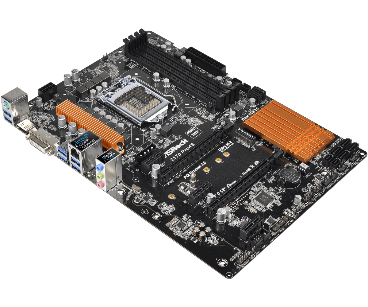 Placa base ASRock Z170 PRO4S Intel Z170 LGA 1151 DDR4 64GB M.2 compatible con i5-7600 i3-6300 i5-6400 i3-7300 i5-7500 cpu ATX - imagen 2