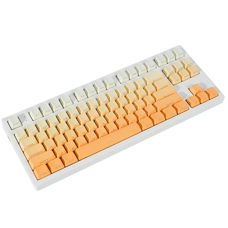Teclas gradientes naranjas, tapa transparente retroiluminada, PBT, doble disparo, lado/superior, impresión, perfil OEM para teclado MX Switch GK6 - imagen 5