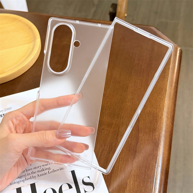 Funda de teléfono plegable ultrafina mate para Samsung Galaxy Z Fold 7 6 5 4 3 5G Zfold7, funda trasera dura transparente a prueba de golpes - imagen 3