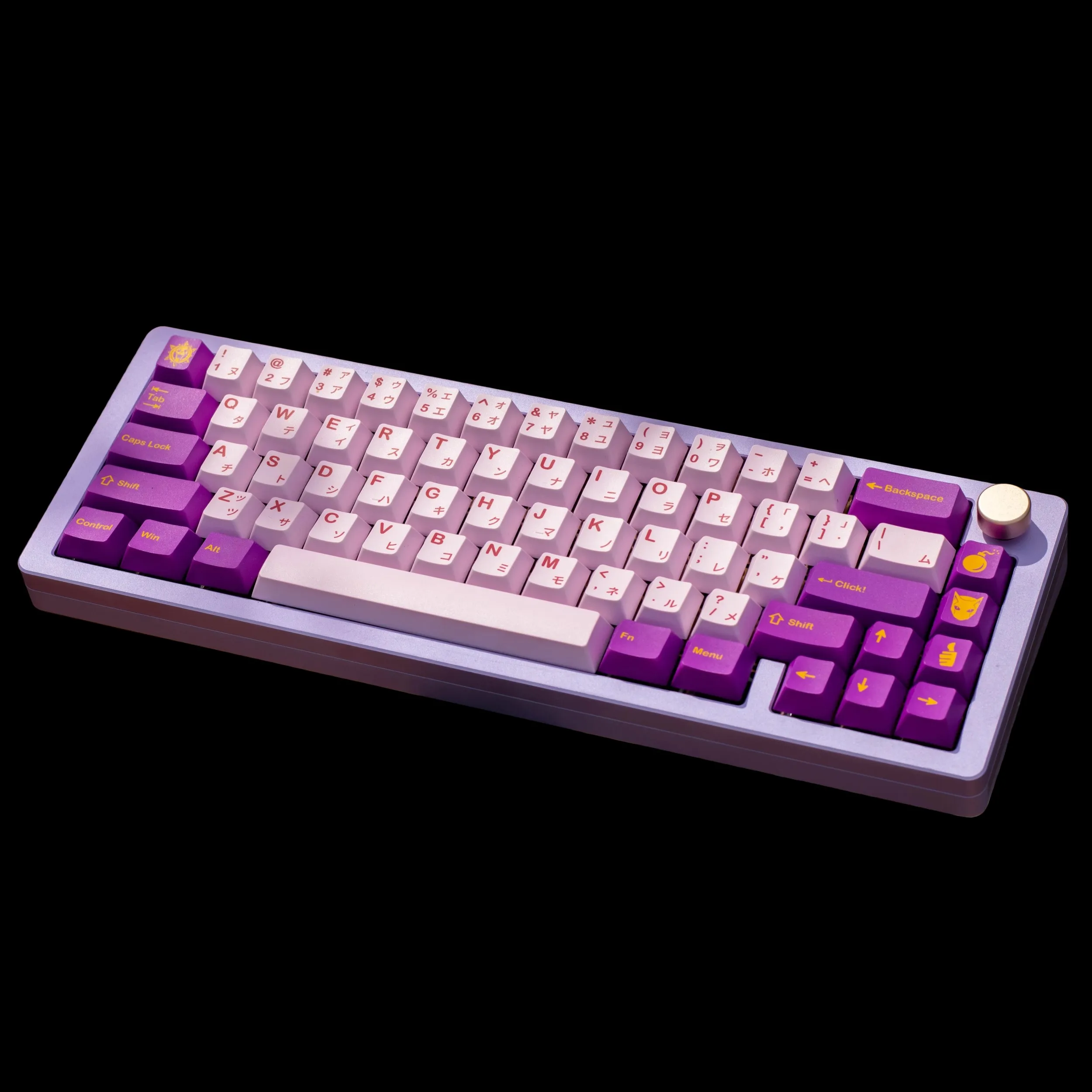 1 Juego de teclas GMK Deathly Queen, sublimación de tinte PBT, teclas moradas, perfil de cereza, teclas a prueba de luz para NIZ 67 F87 HI75 99 104 - imagen 5