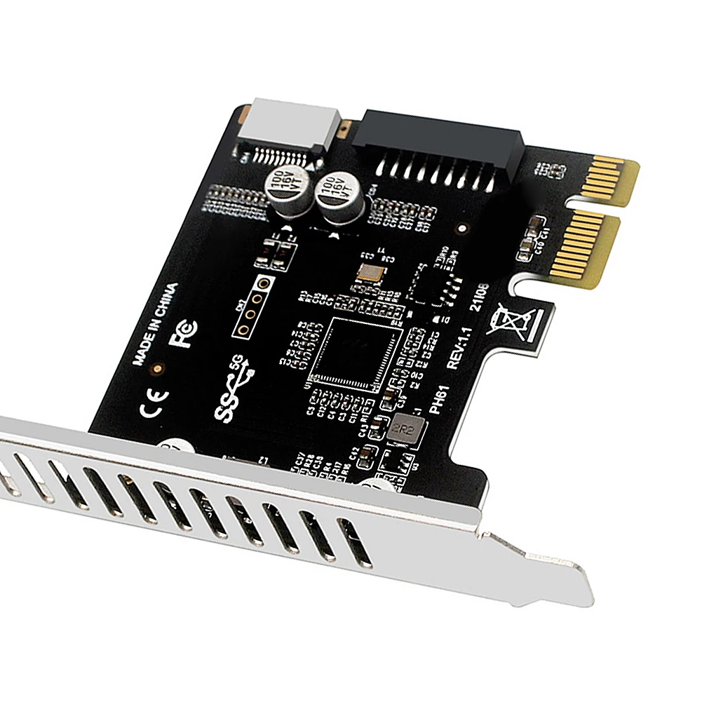 Computadora PCI-E a USB 3.0 Tarjeta de expansión PCIE 19PIN PCI-E a USB 3.0 Tipo C Adaptador de panel frontal - imagen 5