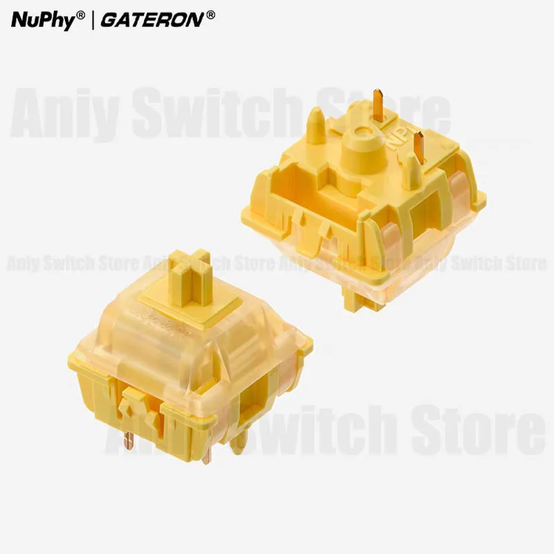 Gateron NuPhy-interruptores de limón táctiles, 5 pines, 55gf, lubricación de fábrica, interruptor de teclado mecánico POM para AULA F75 AJAZZ AK820 - imagen 3