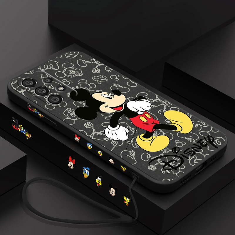 Funda de teléfono Mickey Mouse Minnie para Samsung A55 A53 A33 A52 A32 A71 A51 A21S A35 A25 5G Funda de cuerda izquierda líquida - imagen 3