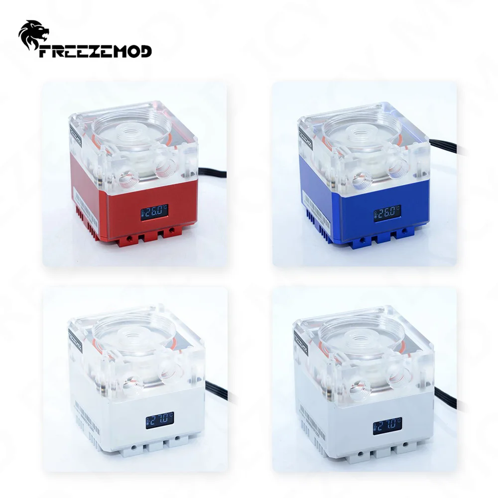 FREEZEMOD-bomba de agua con termómetro, 800L/H, cubierta de Metal, cabezal de 4M, refrigeración líquida, VA, LCD, Sensor de temperatura, PU-FS6M-P - imagen 3