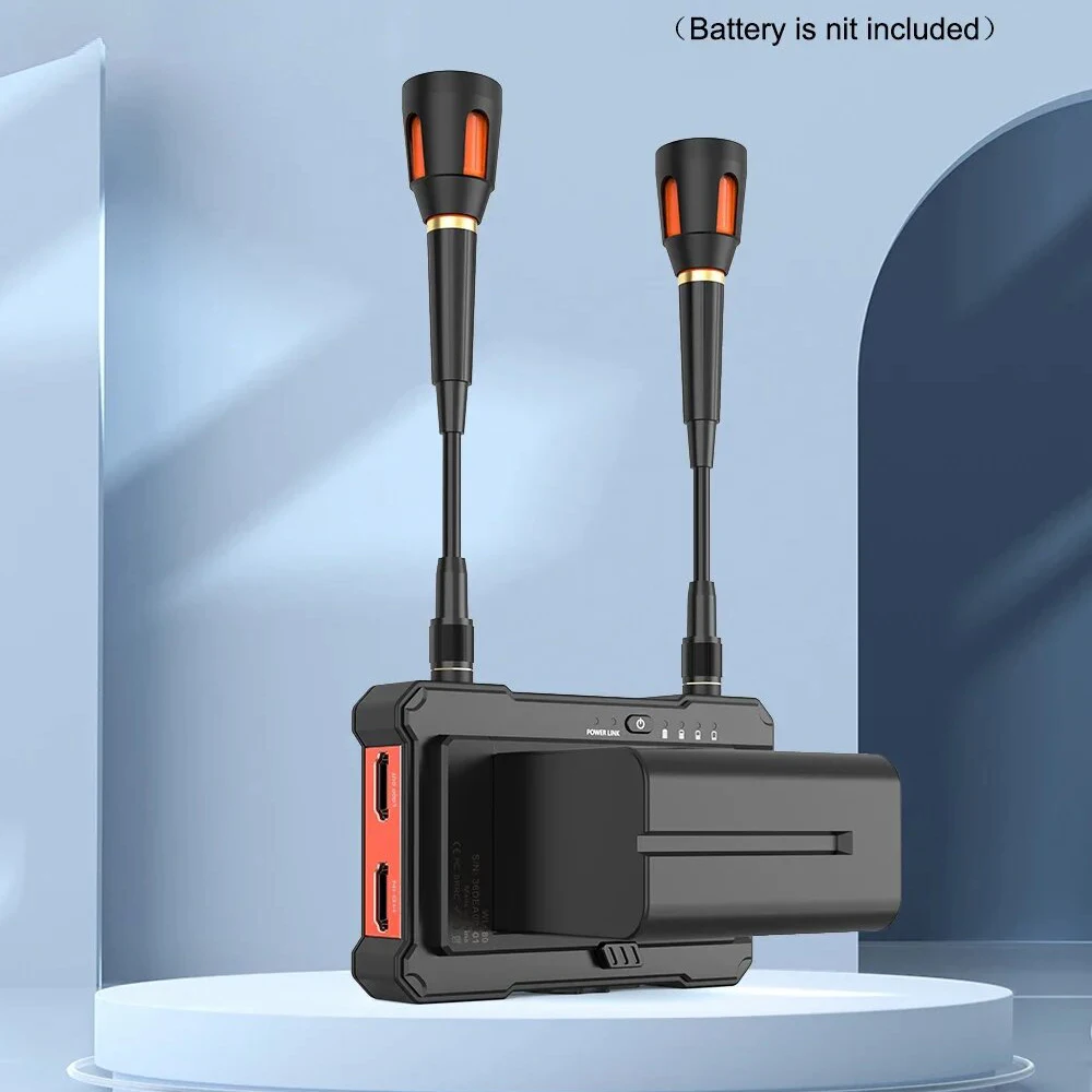 Transmisor y receptor de vídeo extensor HDMI inalámbrico de 300M con ranuras para batería para cámara transmisión en vivo portátil PC a Monitor de TV - imagen 2