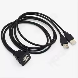 Cable USB doble hembra a macho para Panel de montaje empotrado blindado para coche motocicleta 1m 2m, Cable USB cuadrado para Panel de tablero