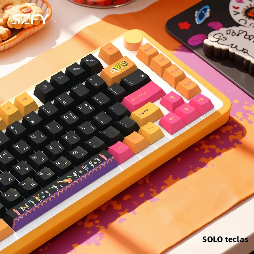 Juego de teclas PBT Day of the Dead de 135 teclas, perfil Cherry para teclado mecánico 61/87/104/108 - imagen 3