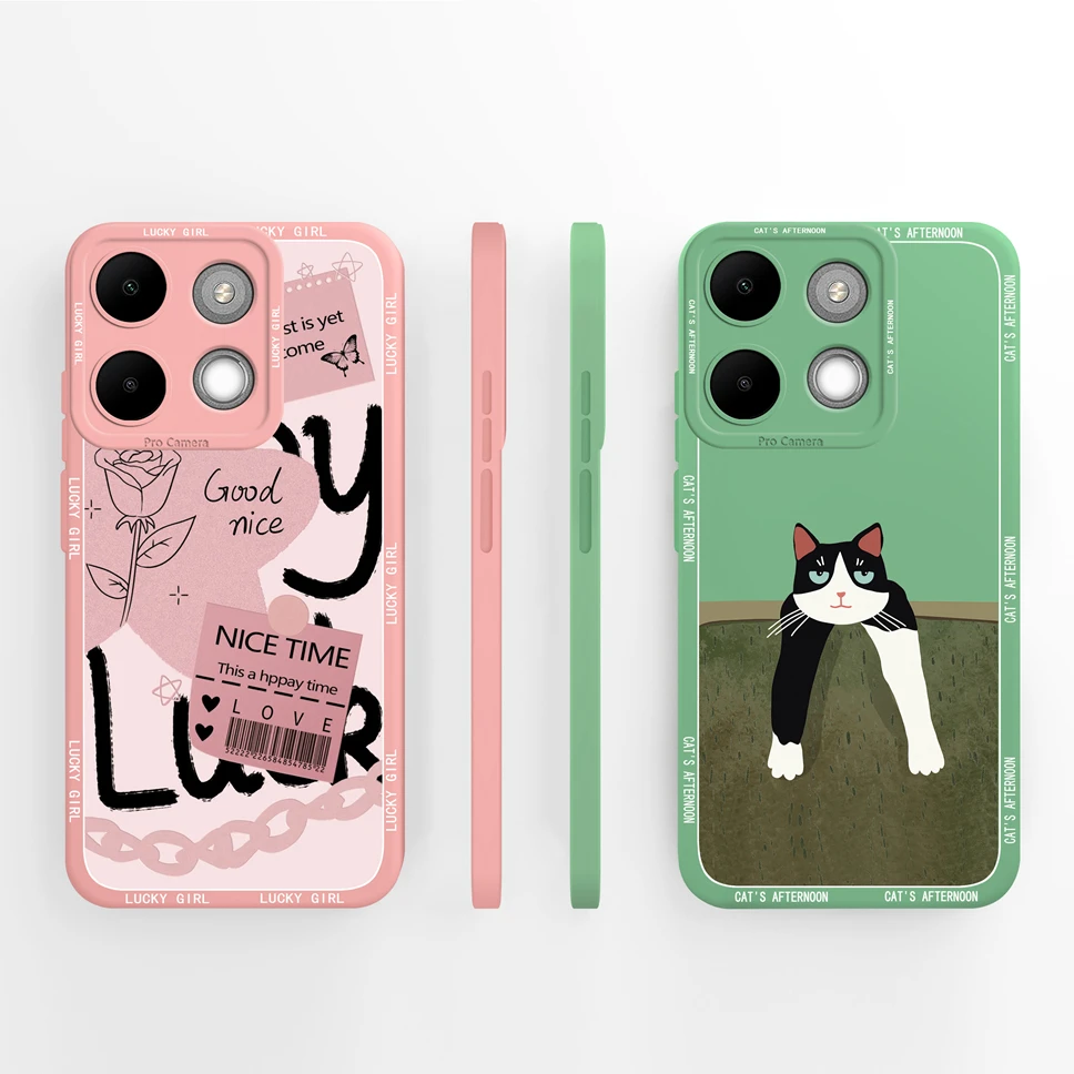 Funda protectora de silicona líquida para Infinix Smart 7 Plus, Carcasa con estilo simple y elegante - imagen 3