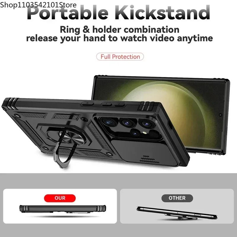 Para Samsung Galaxy S25 S24 S23 lente de cámara deslizante Ultra giratoria funda de armadura de grado militar para Samsung S25 S24 S23 Plus FE cubierta - imagen 5