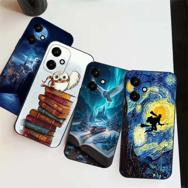 Art Owl Magic para Honor Magic4 3 400 300 200 100 90 Ultra GT Lite Pro Plus Power 5G funda de teléfono negra