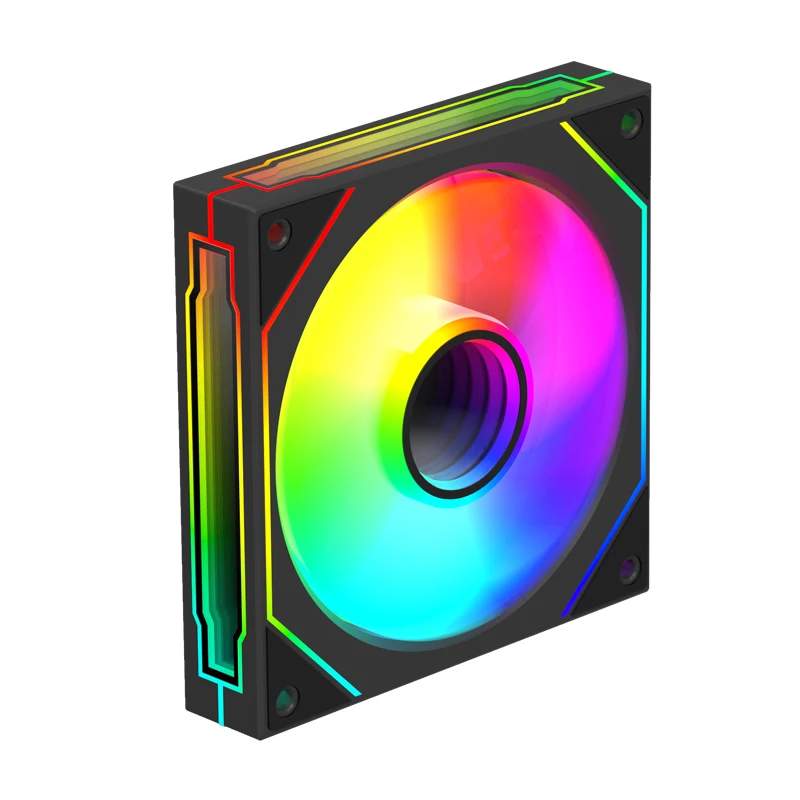 ZEZZIO PRISM 6 PRO 120mm ARGB ventilador con cubierta PWM Control de temperatura 5V 3PIN 3 lados espejo infinito ventilador de refrigeración de computadora silencioso - imagen 5