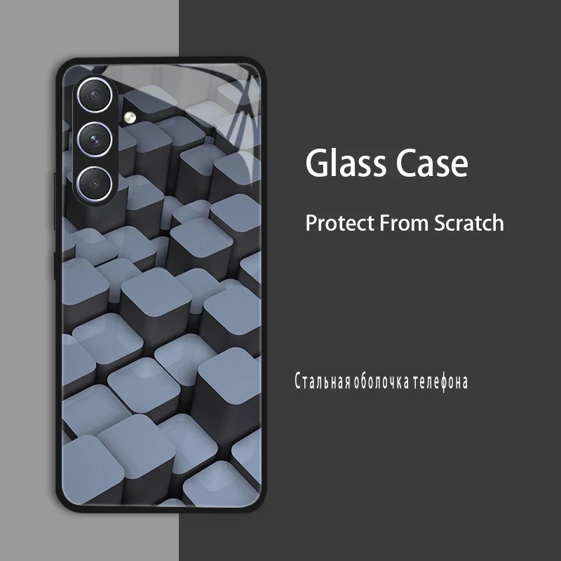 Para Samsung A35 A55 A15 A25 5G funda de vidrio templado duro a prueba de golpes Coque parachoques para Samsung Galaxy A55 funda protectora - imagen 3