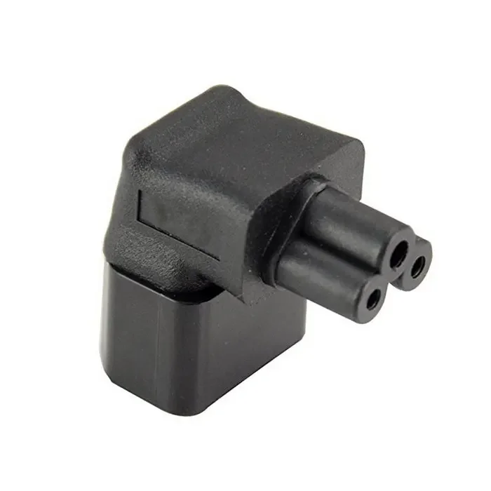 Adaptador IEC de 90 grados, 3 polos macho C14 a C5, adaptador de corriente de extensión en ángulo de dirección arriba - imagen 2
