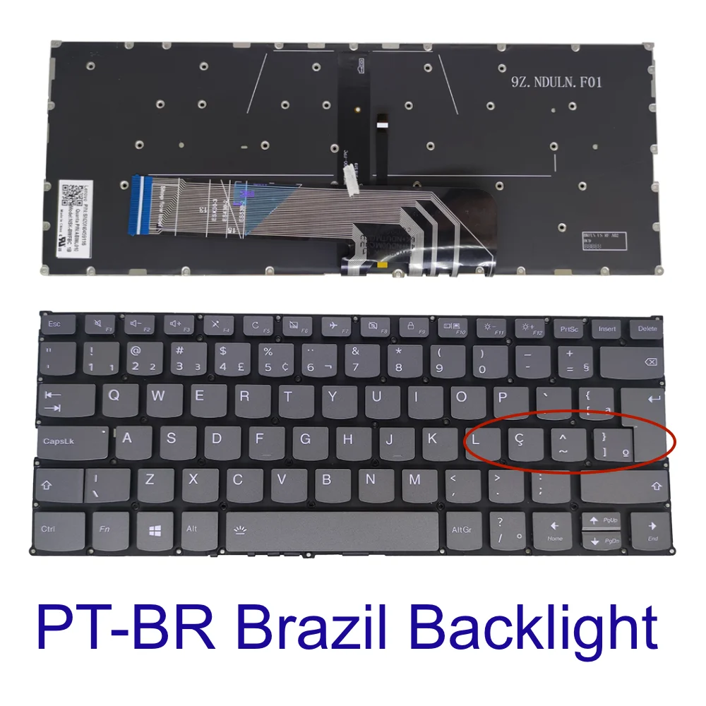 UK SP LA PT-BR FR Teclado retroiluminado para Lenovo Yoga 6-13 13ARE05 82FN 13ALC6 82ND Laptop IdeaPad Francés AZERTY Español Latino Nuevo - imagen 3