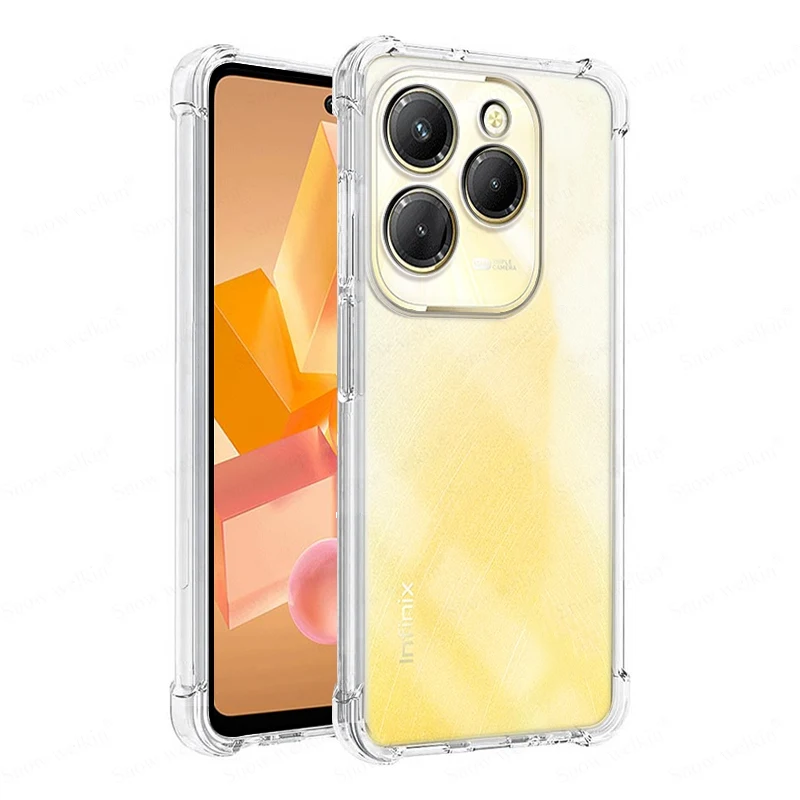 Para Infinix Hot 40 Pro Airbags Buffer funda de protección completa para Infinix Hot 40 Pro 40i funda trasera transparente suave TPU a prueba de golpes - imagen 3