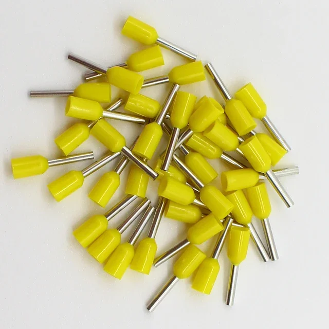 Terminador de engarce eléctrico, Conector de cable de bloque de terminales, casquillos aislados, E0508, E7508, E1008, E1508, E2508, 100 unids/lote por paquete - imagen 3