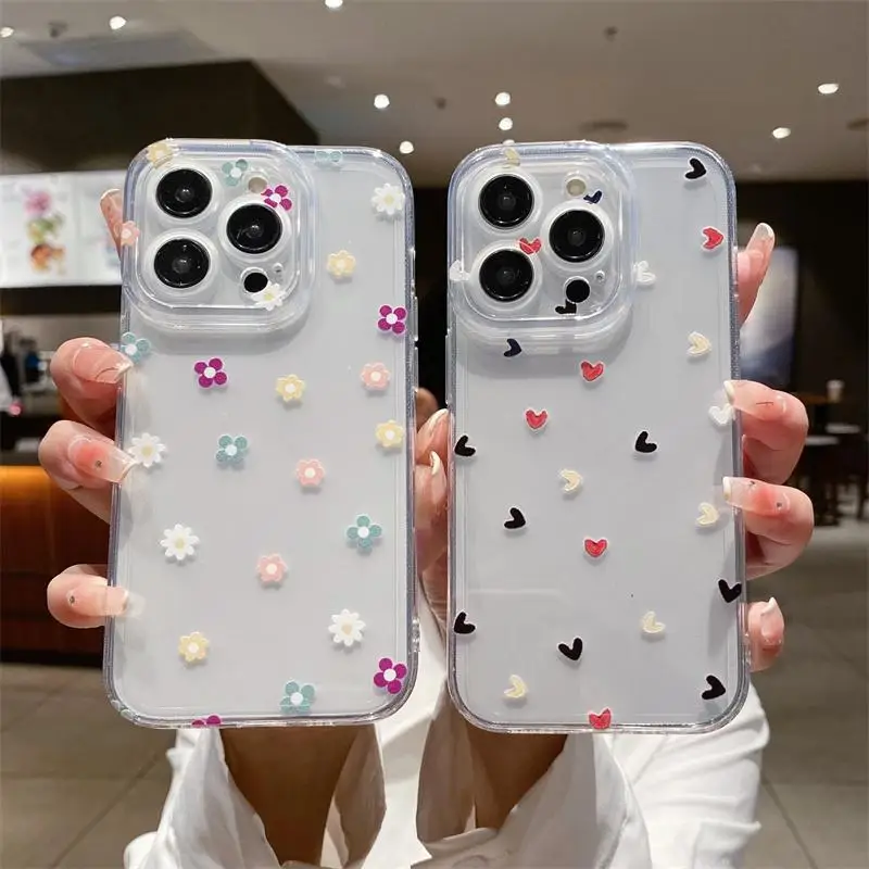 Love Heart Daisy Soft Case para Xiaomi Redmi Note 12 13 4G 11 10 8 13 Pro Plus 12S Redmi 12 12C 13C A1 A2 Plus 9A 9C 10C 9T Cover