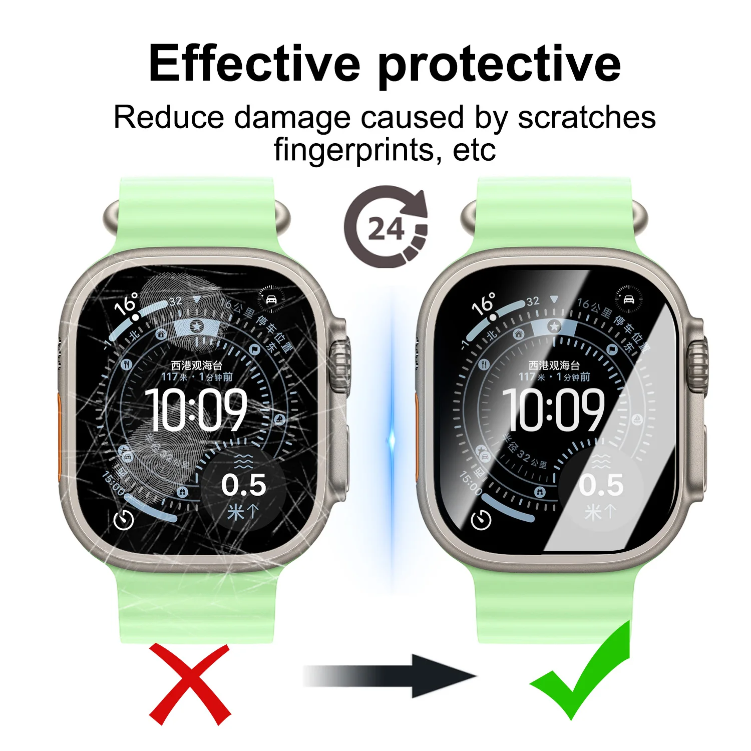 Protección de privacidad de vidrio templado para Apple Watch Ultra 1, 2, 3, 49mm, Protector de pantalla Anti Peep, Kit de fácil instalación sin polvo - imagen 3