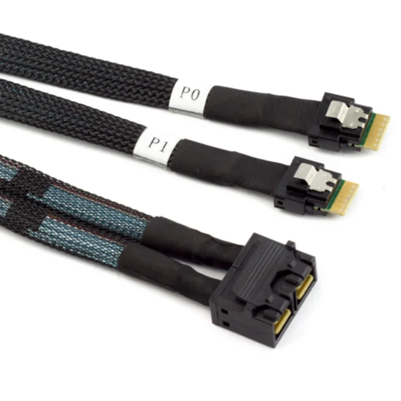 MINI SAS HD SFF-8643 8I, convertidor 2X Slimline SAS SFF-8654 4I, cable de conexión de servidor - imagen 2