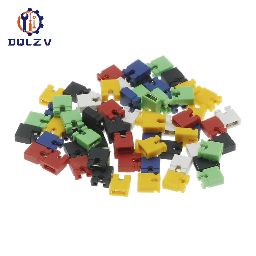 Conector de bloques de puente de Pin de tapa de puente de 100 piezas 2,54mm para espaciado de placa de circuito 2,54 - imagen 2