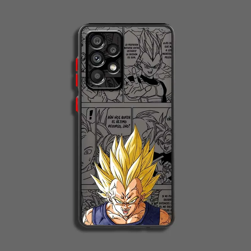 D-Dragon Ball Saiyan Vegeta para Samsung Galaxy A71 A55 A54 A51 A16 A06 A04e 5G funda de teléfono translúcida esmerilada - imagen 4