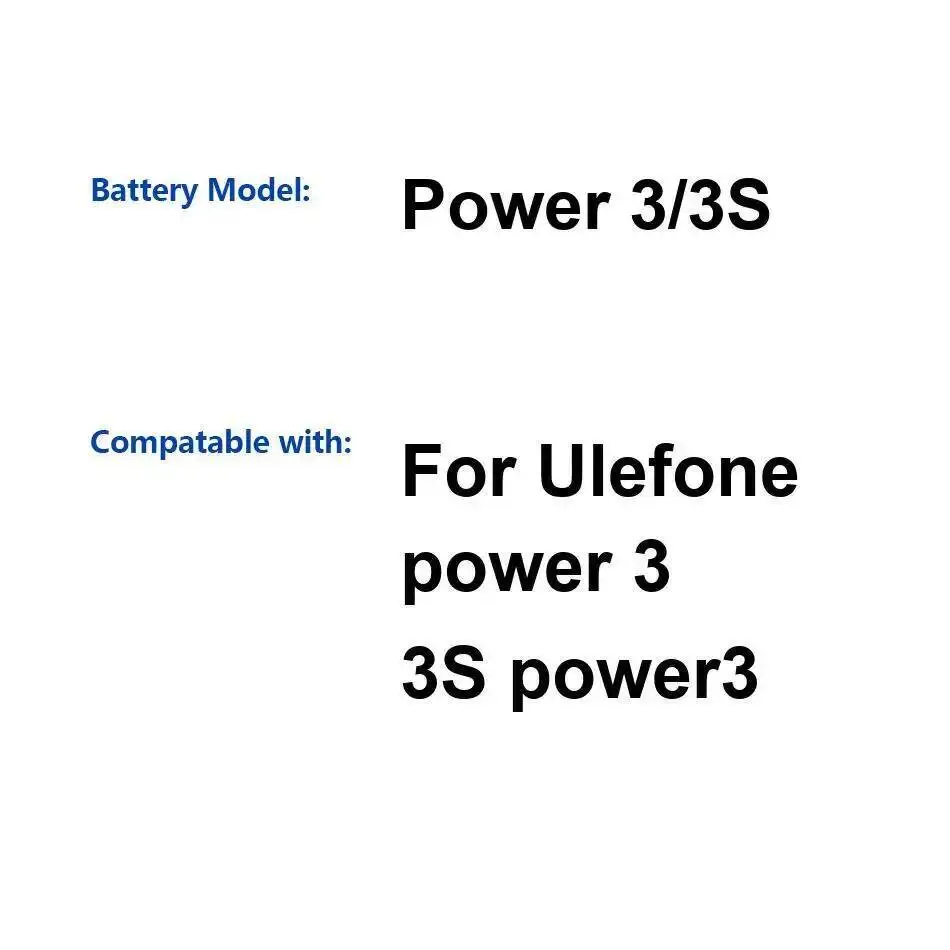 Batería de teléfono móvil Ulefone Power 3 3S, duradera, respetuosa con el medio ambiente, 6080Mah