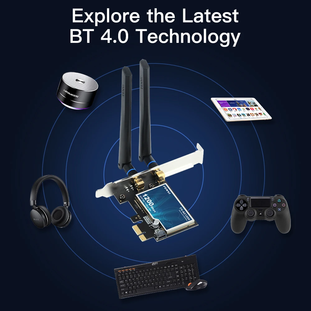 FENVI AC1200 WiFi 5 adaptador PCIE BT4.0 banda Dual 2,4 GHz/5GHz 802.11AC tarjeta Wi-Fi de red inalámbrica para PC de escritorio Windows 7/10/11 - imagen 4