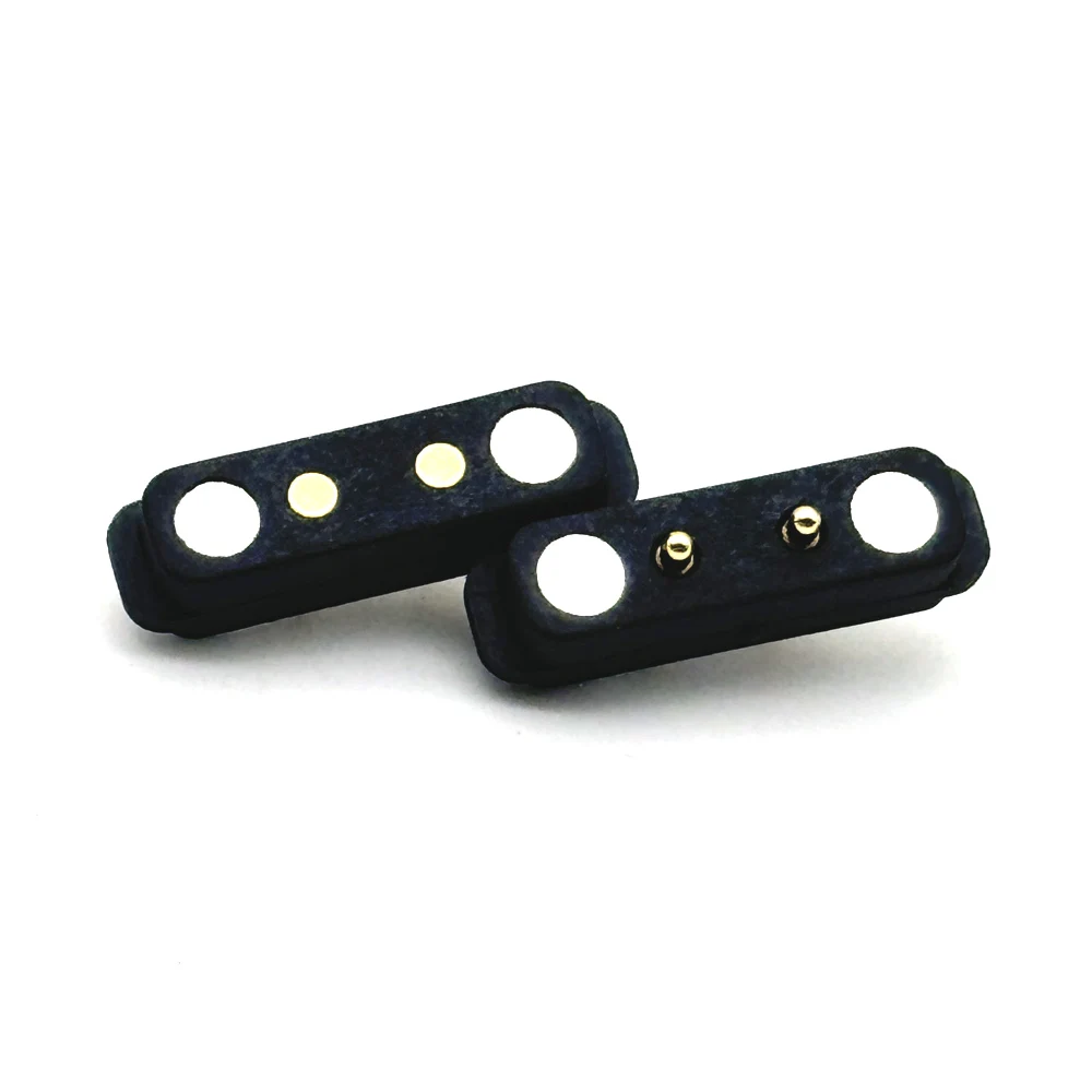 1 par de conectores magnéticos de 2 pines Pogo Pin 2 Pogopin macho hembra 4,0 MM resorte carga rápida conector magnético CC toma de corriente - imagen 5