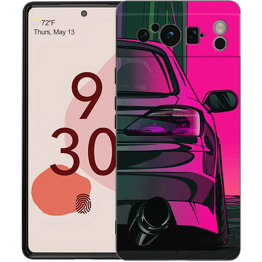 Funda de teléfono deportiva JDM para coche, carcasa de TPU suave para Google Pixel 8 A 7 6 Pro, Pixel 6A, silicona A prueba de golpes, color negro, Japón - imagen 4