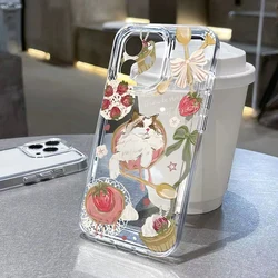 Funda para Samsung Galaxy con diseño de gato y flores
